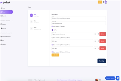 Traffic filtering service: Protection against bots and attacks